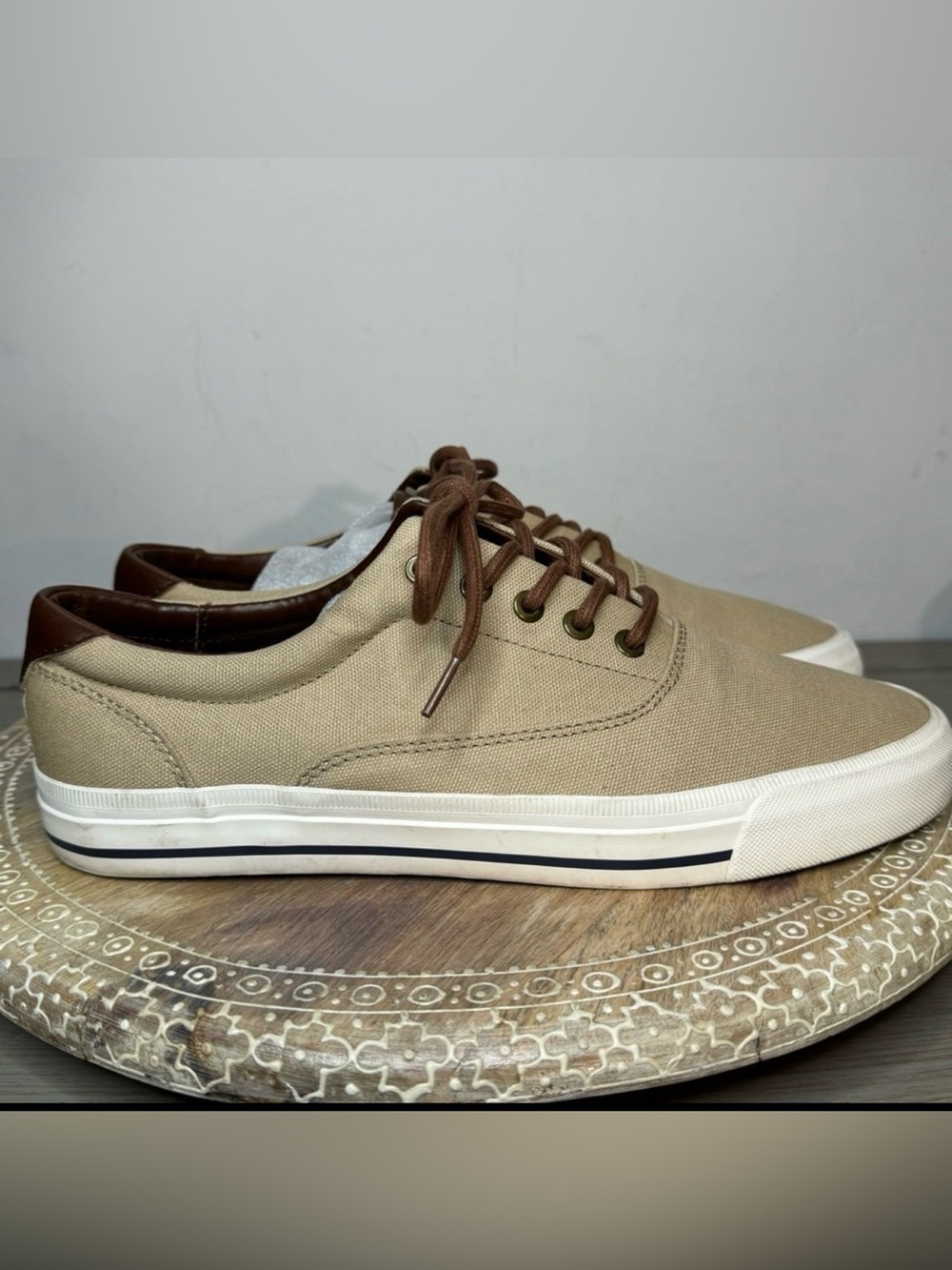 Joseph Abboud Ja‎ Parkers Men’s Lace Up Canvas Sneakers Tan Size 9 US 42 EUR